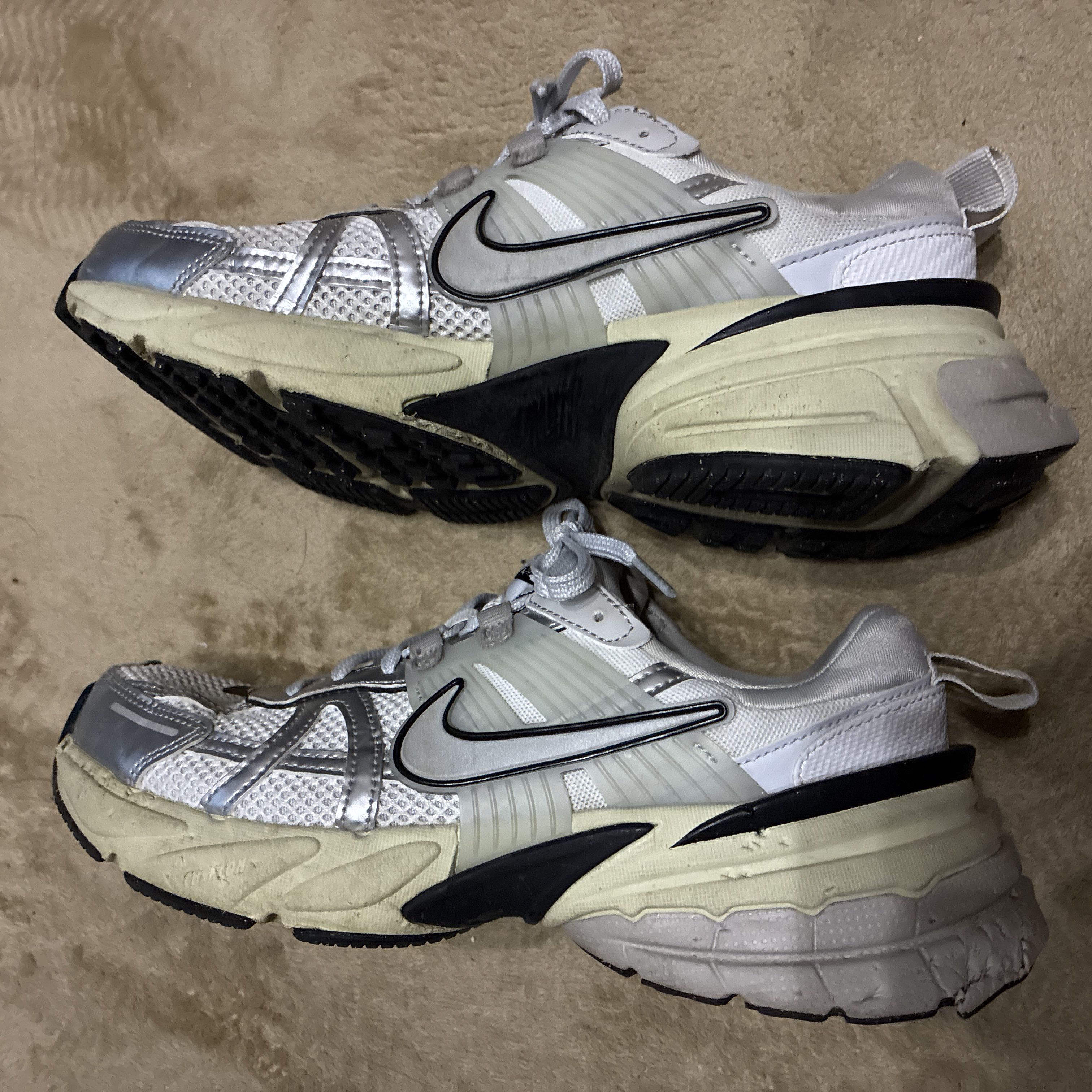 NIKE Sneakers, Silver, White, Men's, 25.0 cm 25cm
