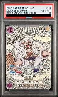 PSA10] Monkey D. Luffy (Parallel) (Gold Parallel w/Gold Background) P-SEC OP05-119