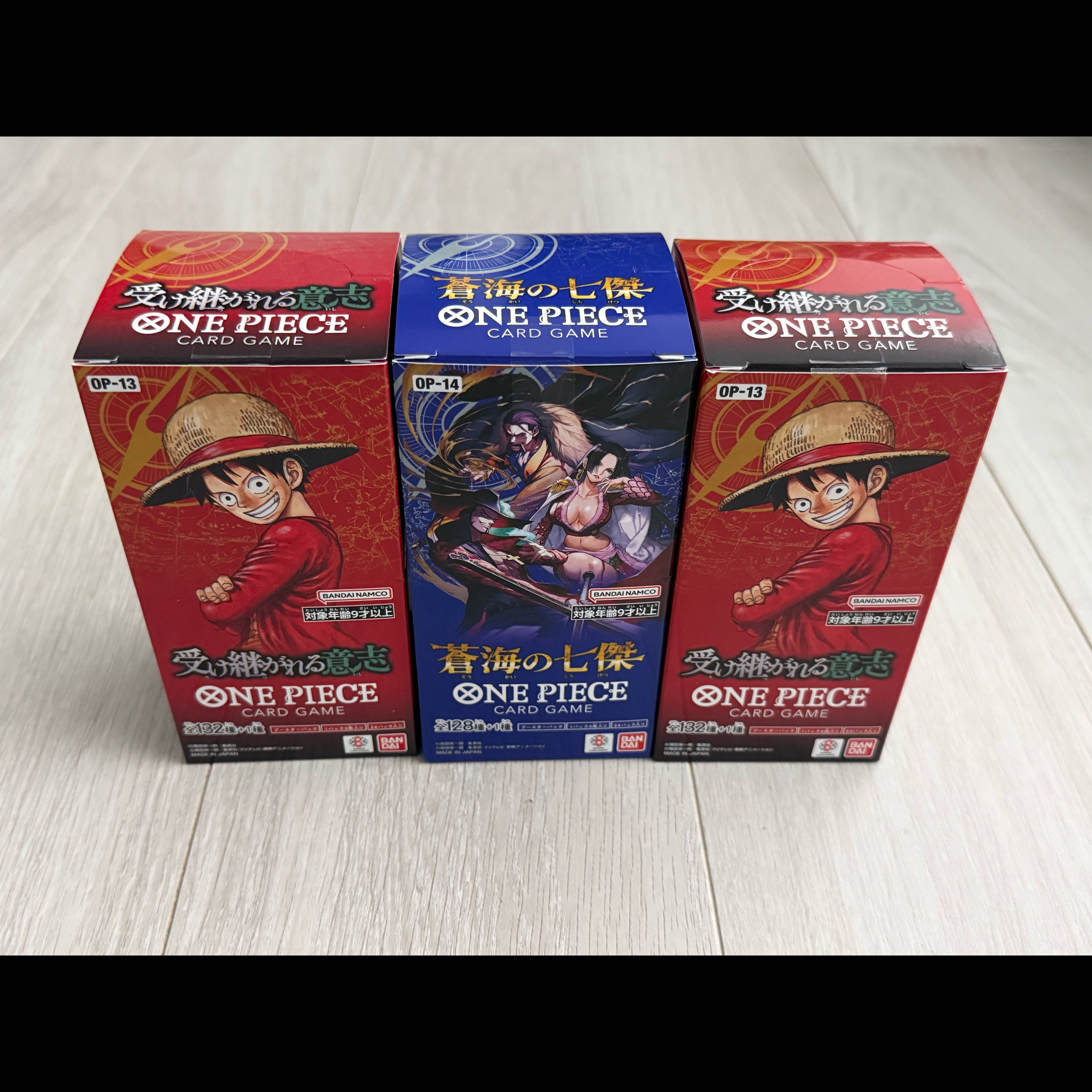 ワンピースカード　受け継がれる意志　蒼海の七傑　 新品未開封　テープカット品 3BOX
