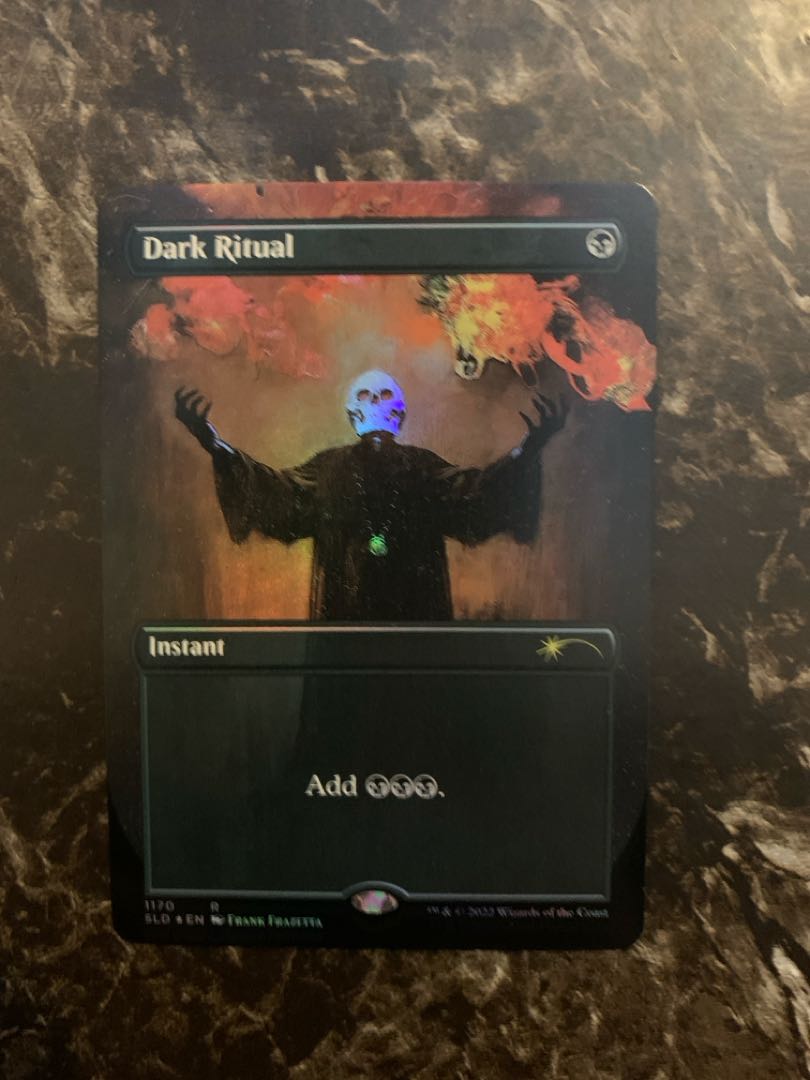 Set of 2 mtg Secret lair Frank Frazetta Dark Ritual Gathering Borderless Expansion FF Gathering Secret lair foil foil