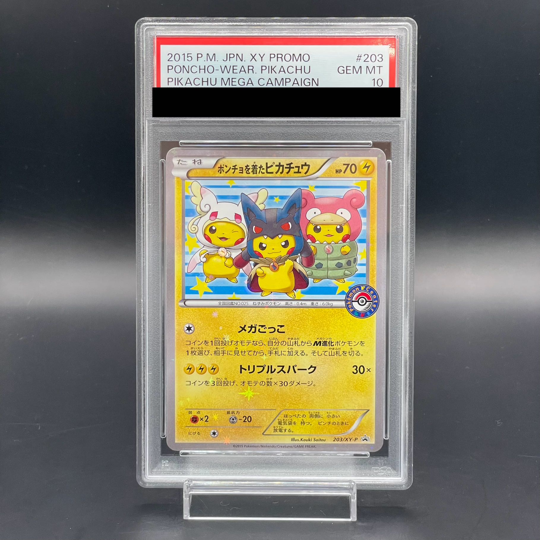 ポケモンカード ポンチョを着たピカチュウ #203 GEM MT 10 【PSA10 