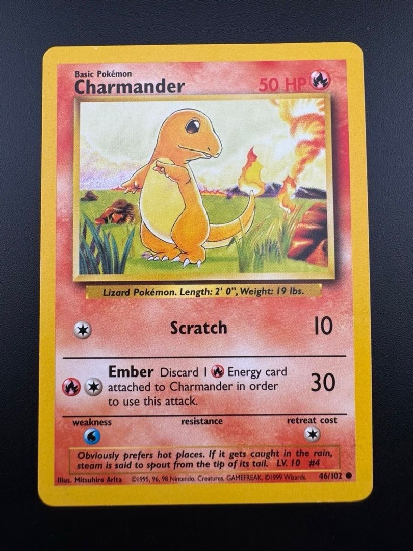 【中古】ヒトカゲ　ポケモンカードゲーム　● ノーマル　英語版 旧裏  ● Charmander  46/102