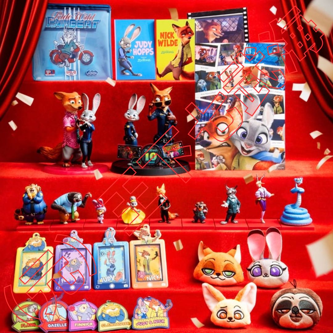 Happyくじ ハッピーくじ 『ズートピア』10thアニバーサリー 1ロット 未開封くじ券 & 販促物（販促品） & おまけ付き 全53種 合計81点