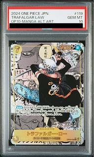 【PSA10】トラファルガー・ロー(パラレル)(スーパーパラレル)(コミックパラレル・コミパラ・漫画背景) P-SEC OP10-119