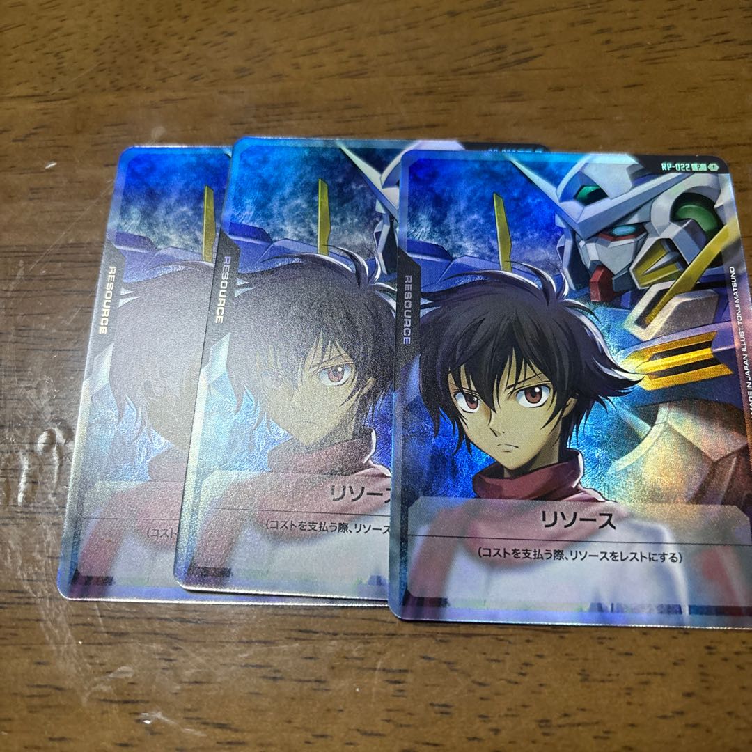 Gundam Card Game Setsuna & Gundam Exia 3 cards Resource Card VJump 3枚