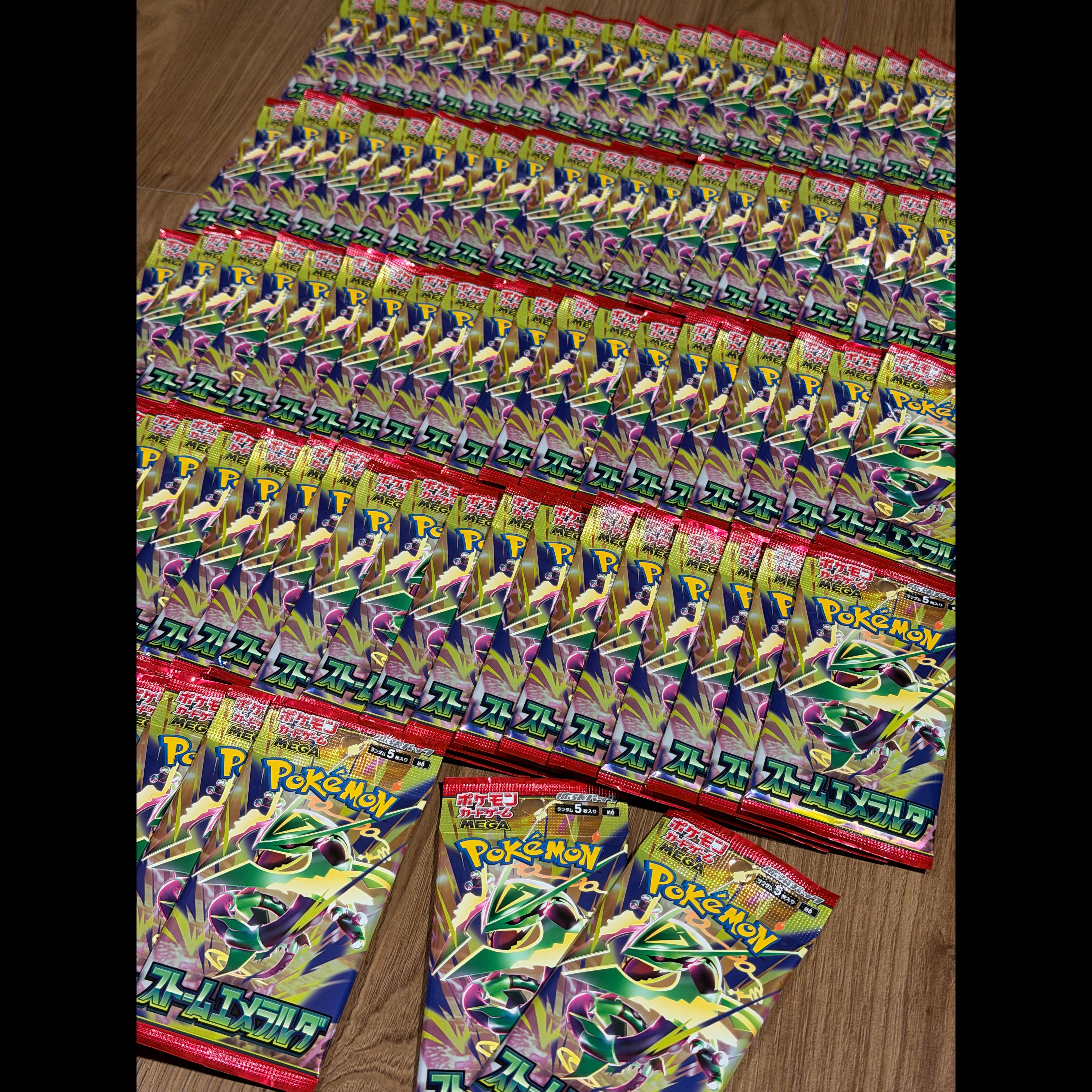 Pokémon Card Game: Storm Emerald—92 packs from 14 stores, brand new and unopened 100パック