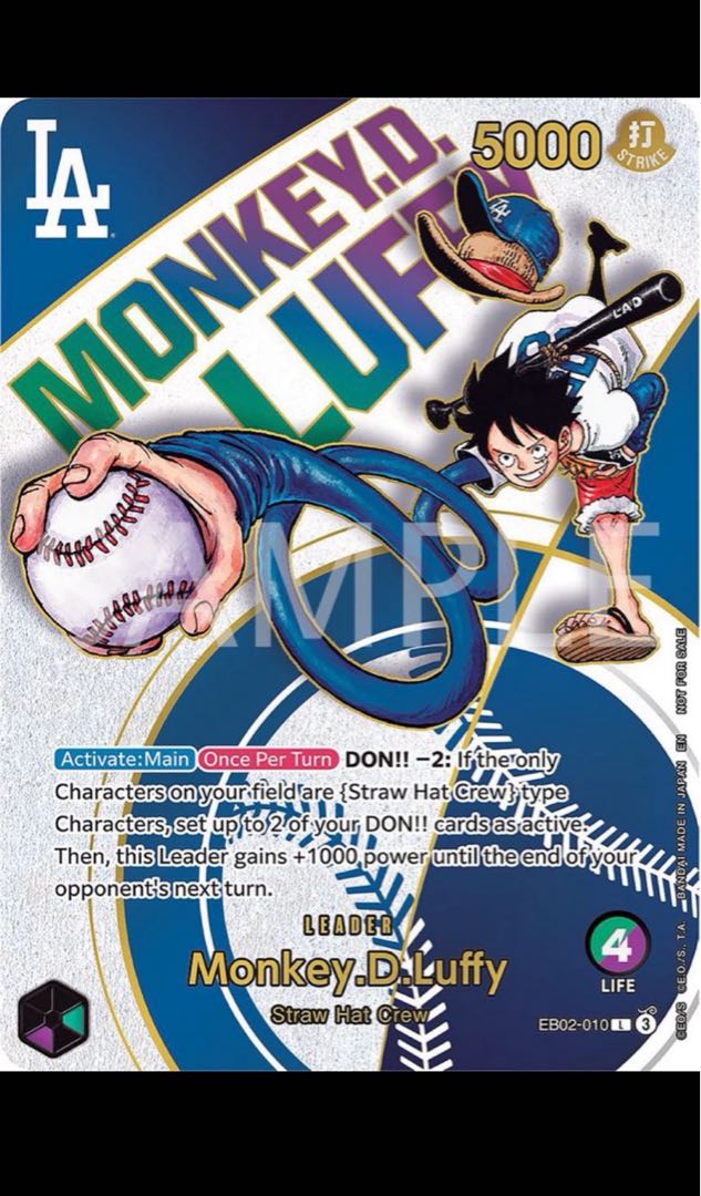 ドジャース　ルフィ　ワンピースカード EB02-010 未開封　大谷翔平 未開封】ワンピースカード ドジャース ルフィ EB02-010 大谷翔平