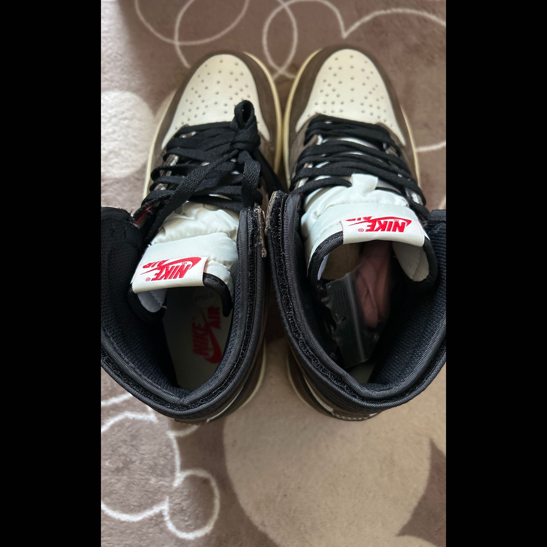 Travis Scott × Nike Air Jordan 1 Hi Og Ts Sp Sail/Dark Mocha-University Red/Black 27.5cm