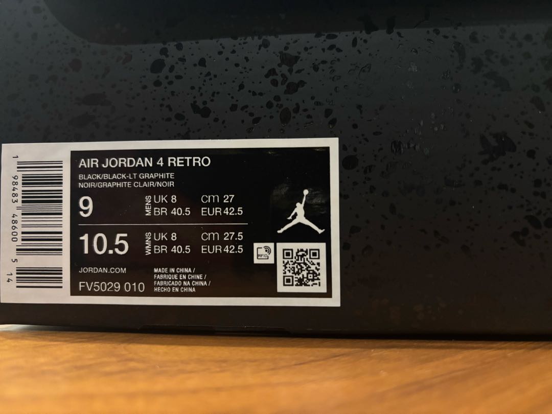 Nike Air Jordan 4 Retro OG "Black Cat" (2025 27cm