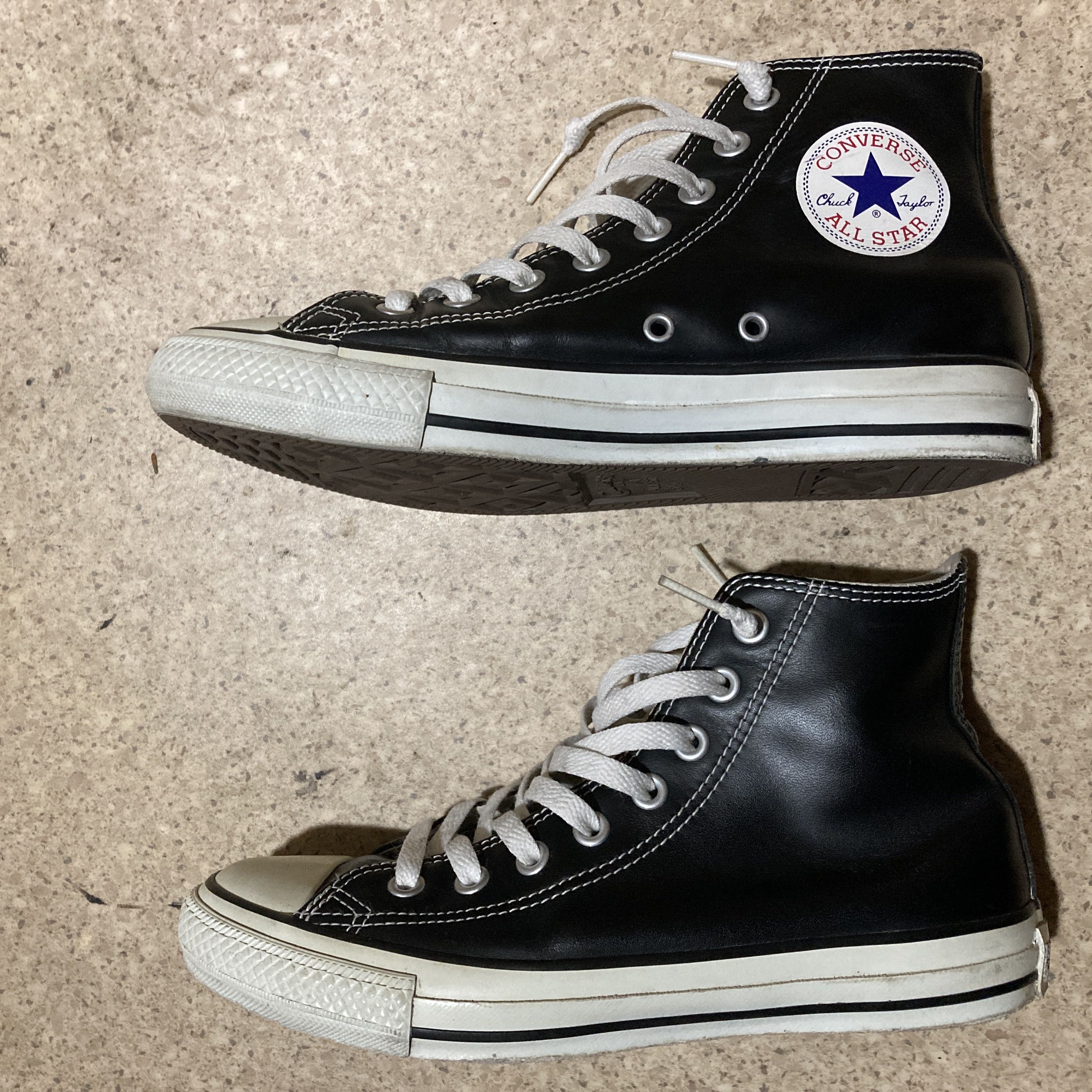 コンバース CONVERSE オールスター ハイ ブラック レザー 25cm