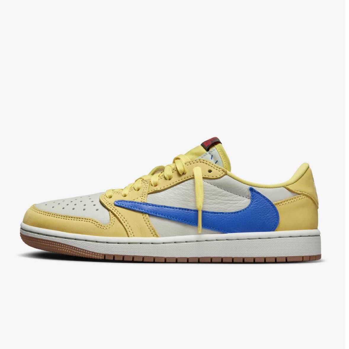 【黒タグ付き】 Travis Scott x Nike Women's Air Jordan 1 Retro Low OG "Canary" Canary/Racer Snubbull/Light Silver/Gum Medium Brown 27.5cm