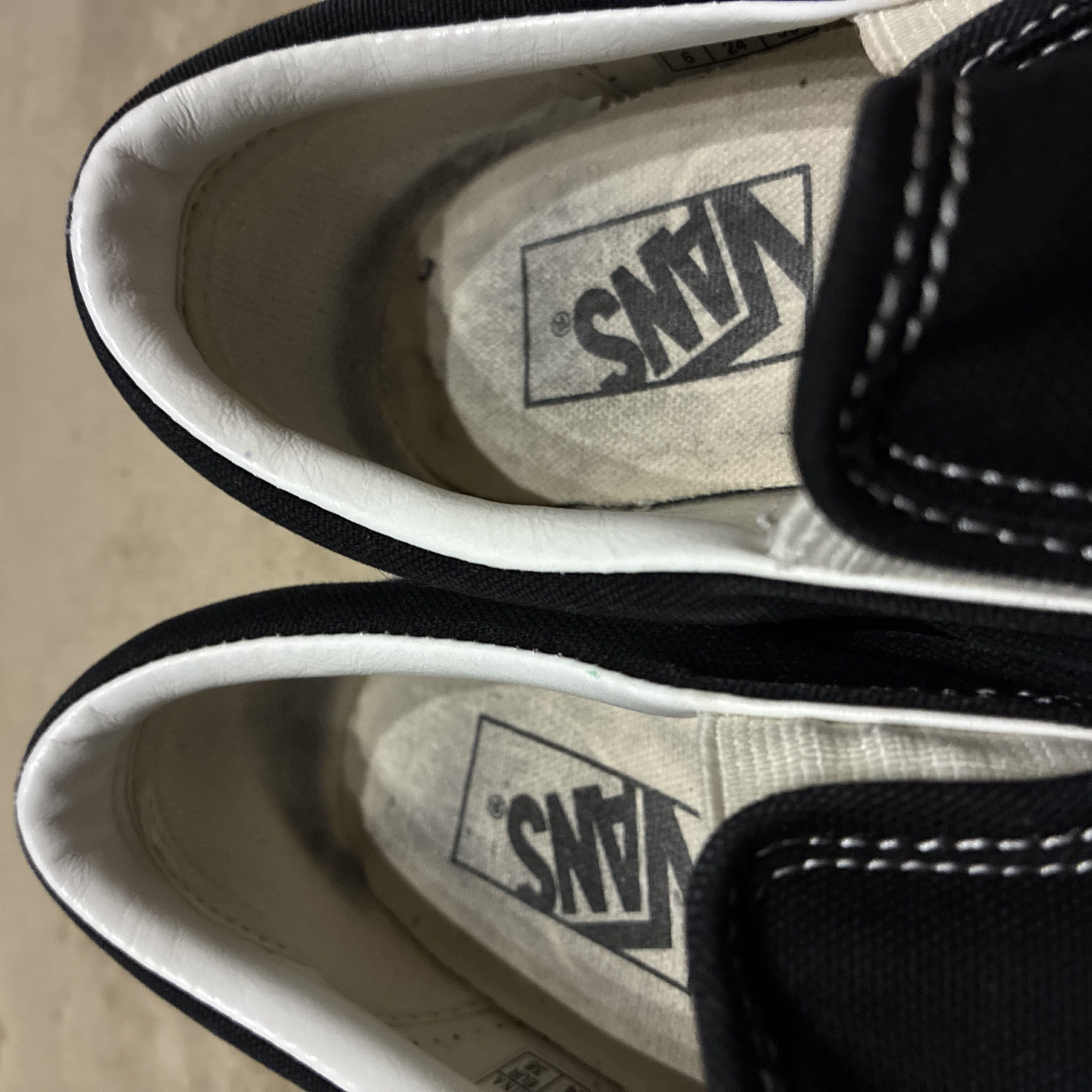 VANS Slip-Ons, Black and White, 24.0 cm 24cm