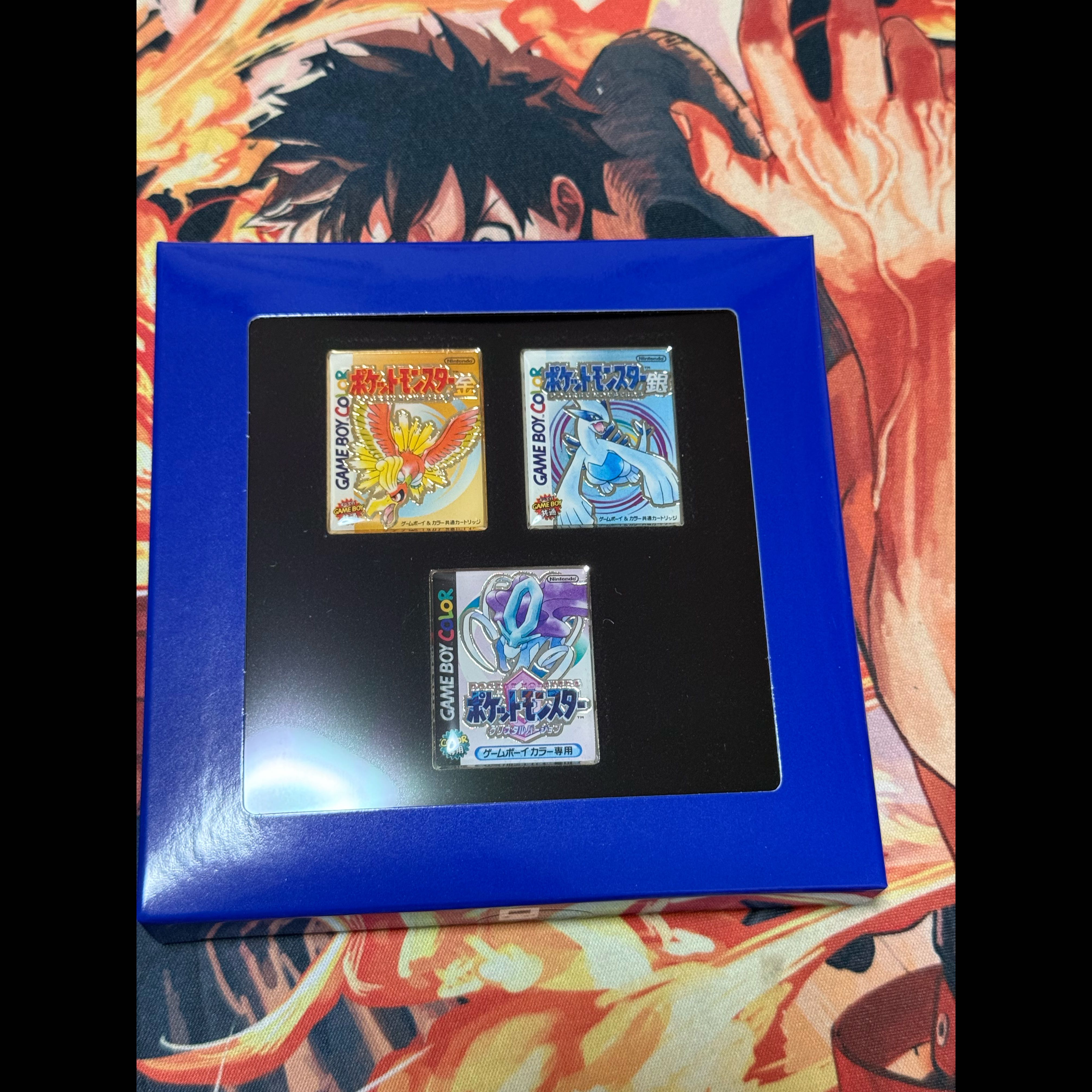 ポケモン パッケージ　ピンズ 3種セット 金 銀 クリスタル　ゲームボーイ