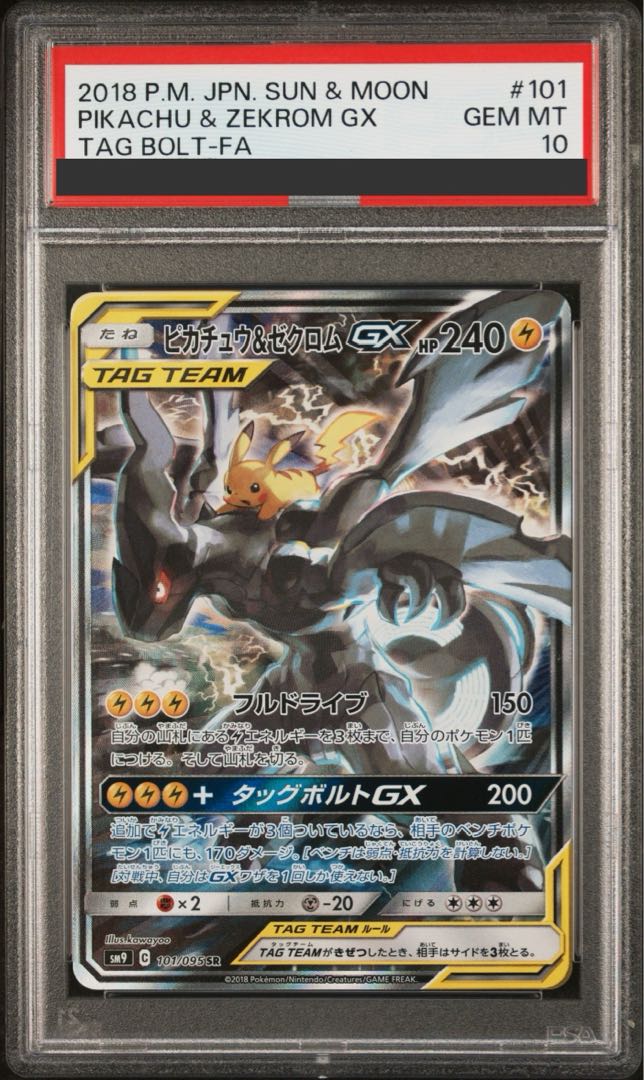 【PSA10】ピカチュウ＆ゼクロムGX SR 101/095