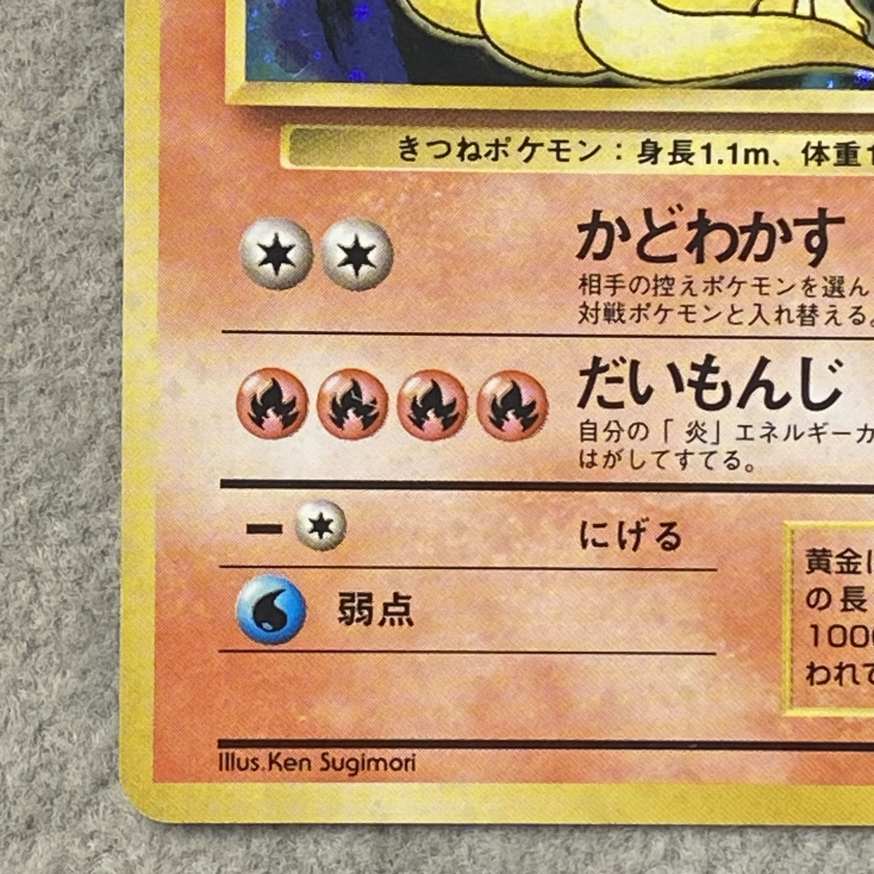Ninetales First Edition, No Mark, Original Back Cover  1枚
