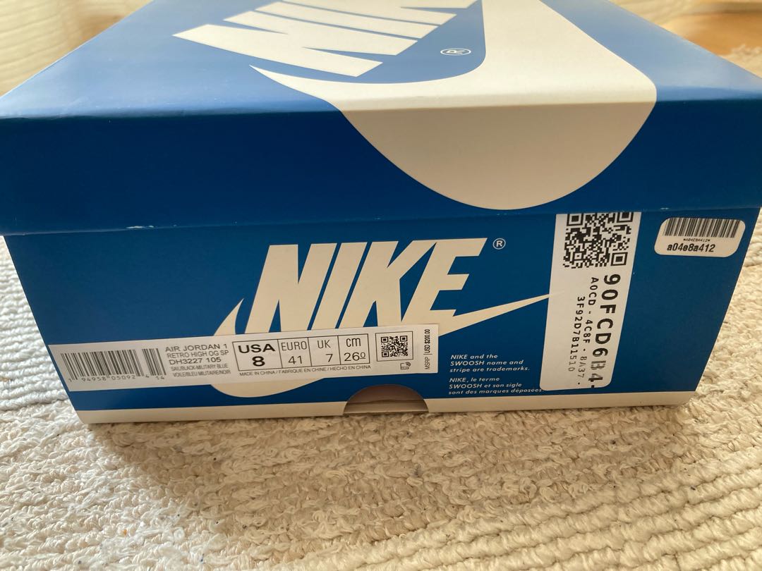 Travis Scott × Fragment × Nike Air Jordan 1 High "Military Blue" Military Blue/White/Black 26cm