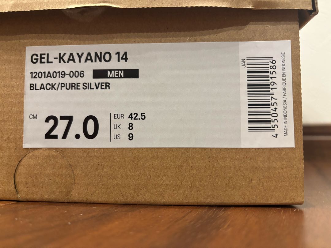 Asics Gel-Kayano 14 "Black/Pure Silver" 27cm