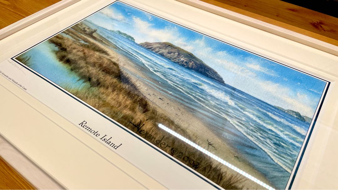 【島】Rob Alexander 額装付原画プリント signed MTG 1枚