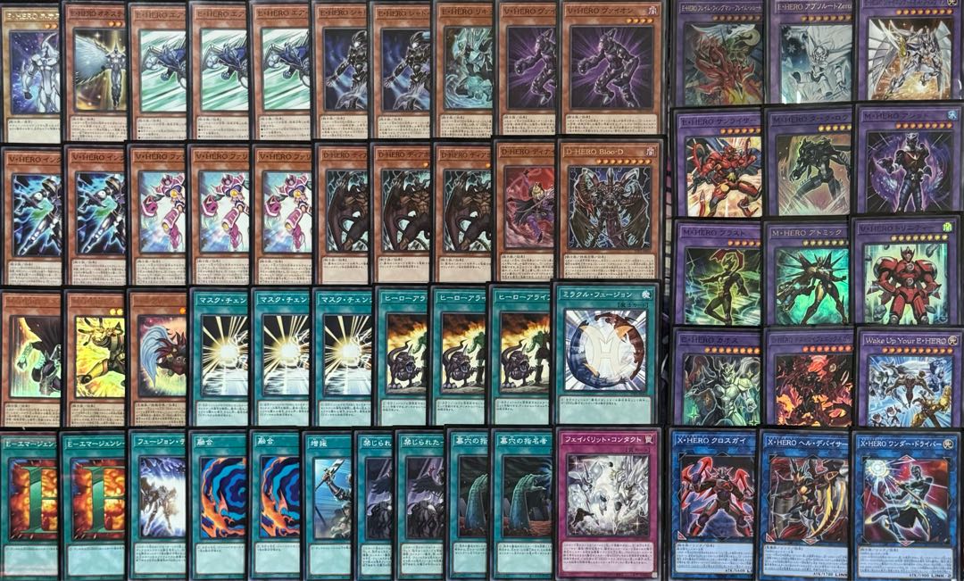 遊戯王 HERO デッキ 新規入り メイン41枚＋EX15枚の通販 トレカ