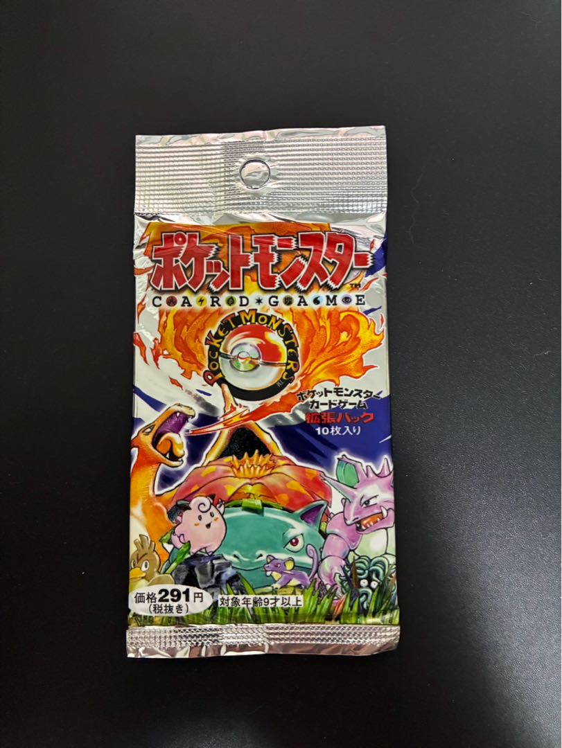 Pokémon cards, early expansion packs, old backs, marked ¥291 1パック