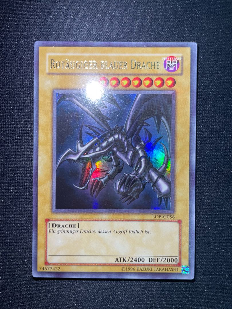 遊戯王 真紅眼の黒竜 レッドアイズブラックドラゴン Red-eyes B. Dragon EU ドイツ LOB-G056 ウルトラ