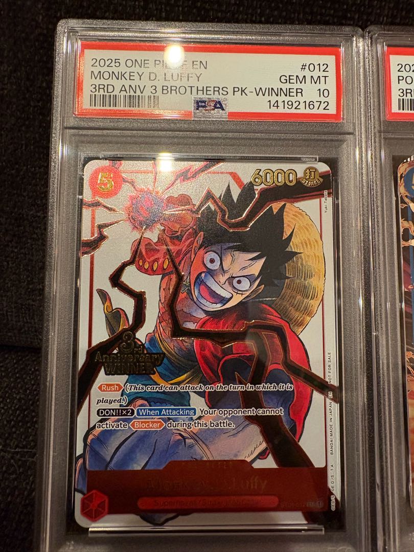 PSA10-Luffy Sabo Ace winner-ワンピース 3周年記念 1枚