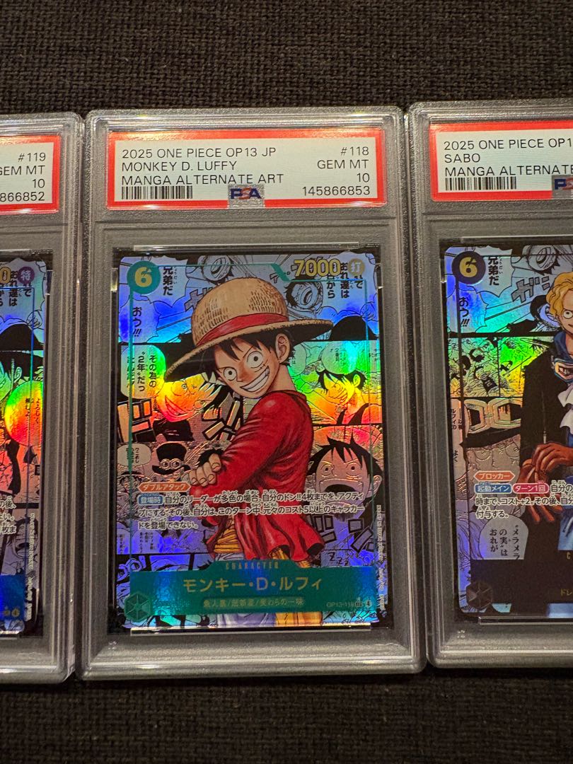 Inherited will comipara ace luffy sabo three brothers three consecutive numbers psa10.9 1枚