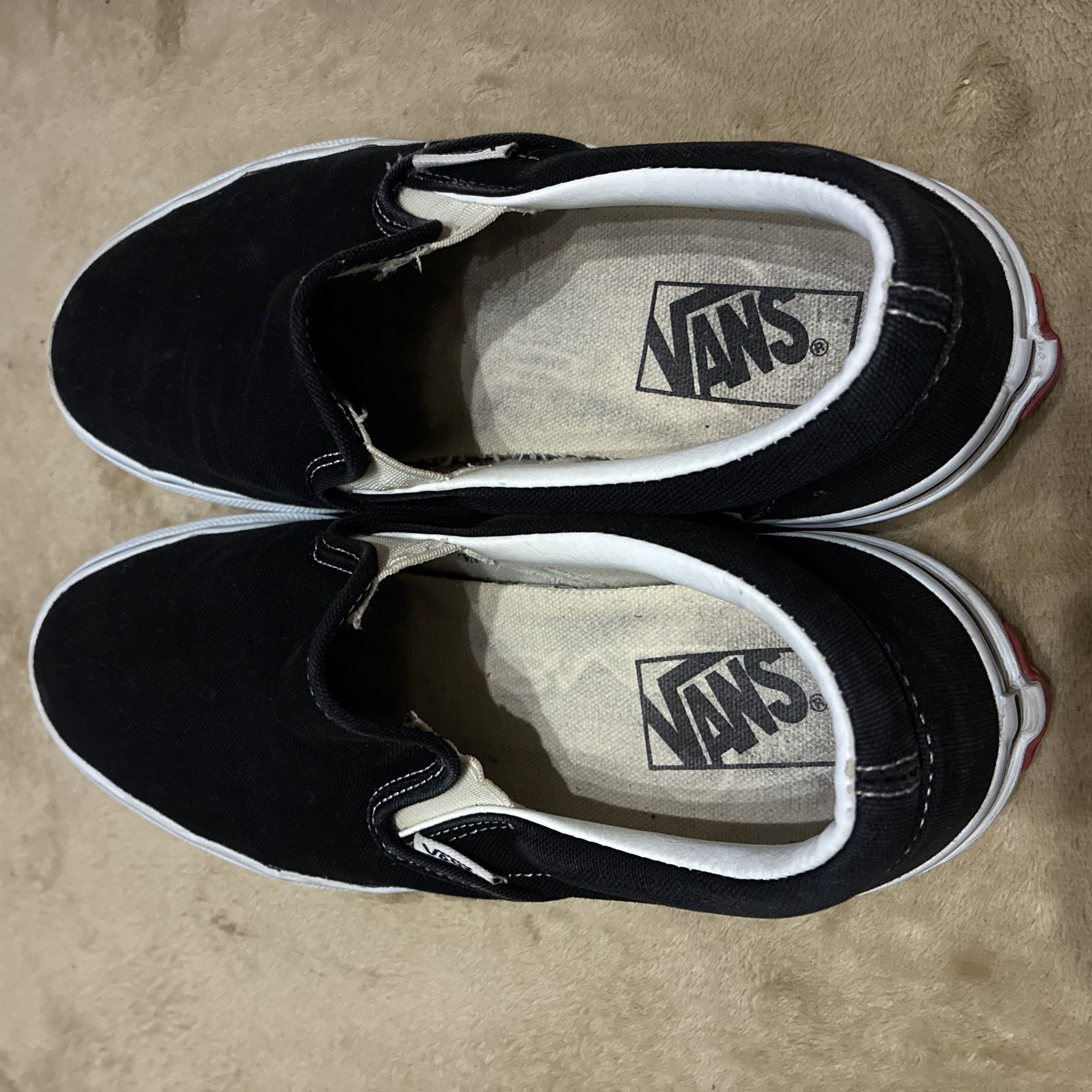 VANS Slip-Ons, Black and White, 24.0 cm 24cm