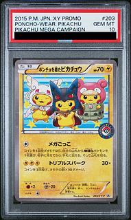 PSA10] Pikachu PROMO 203/XY-P in poncho 1枚