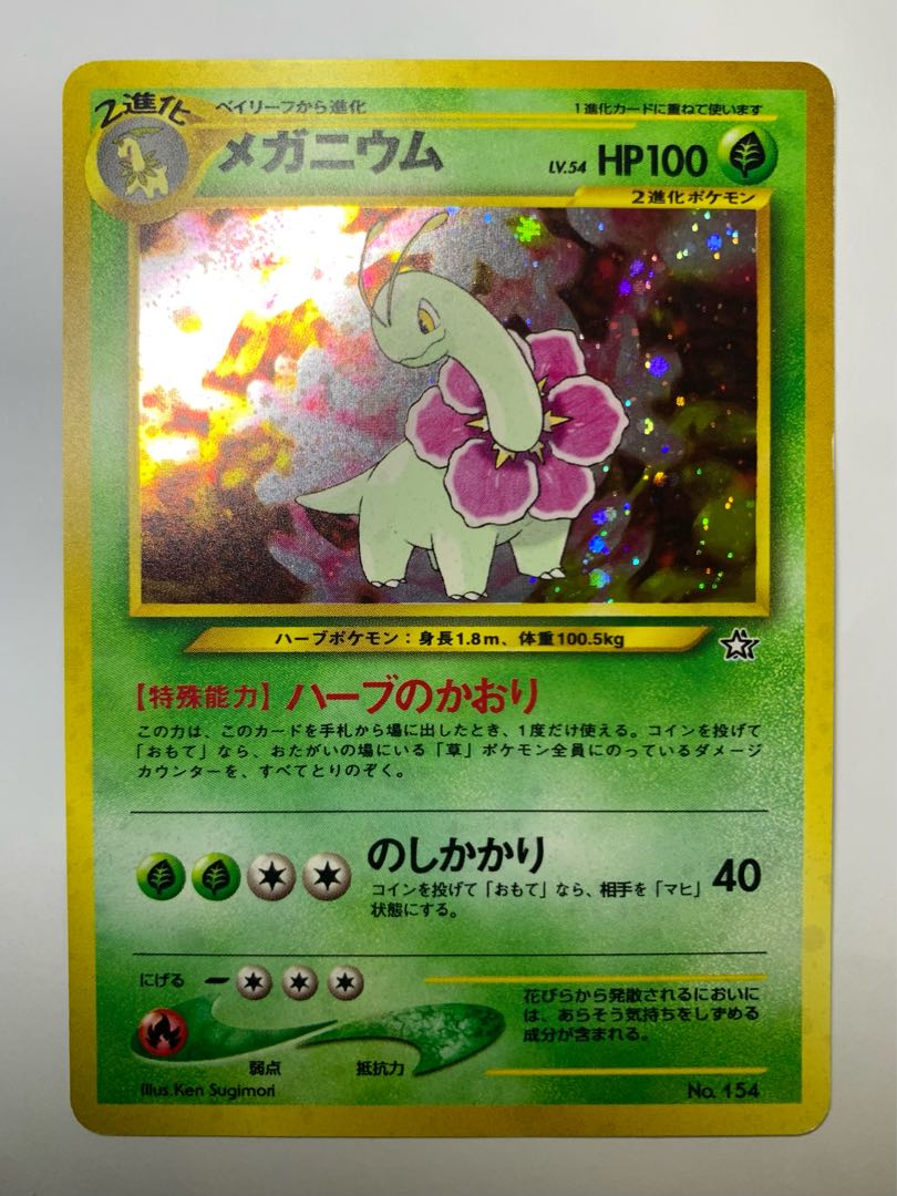 Meganium/Neo Premium File Pokémon Card Old Back