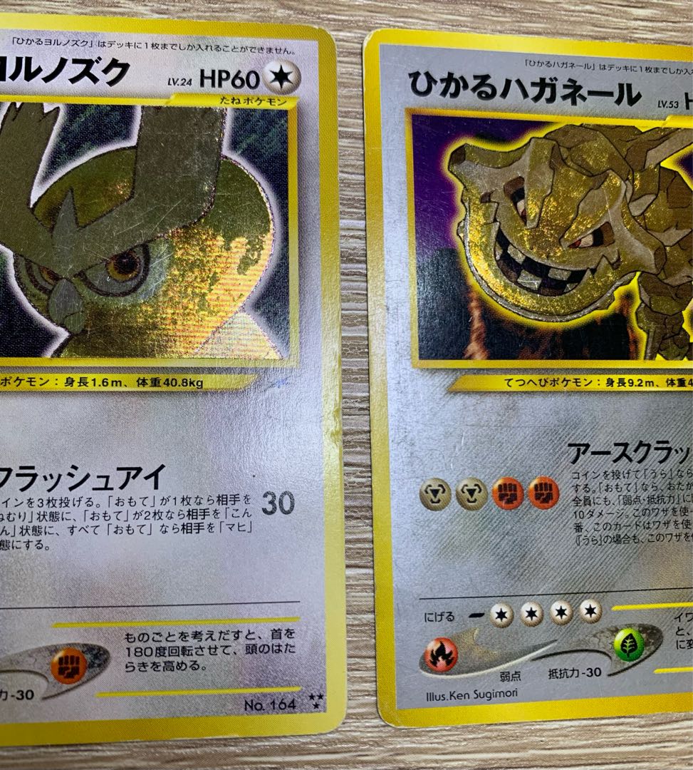 Neoシリーズのひかるヨルノズク&ひかるハガネール ポケモン