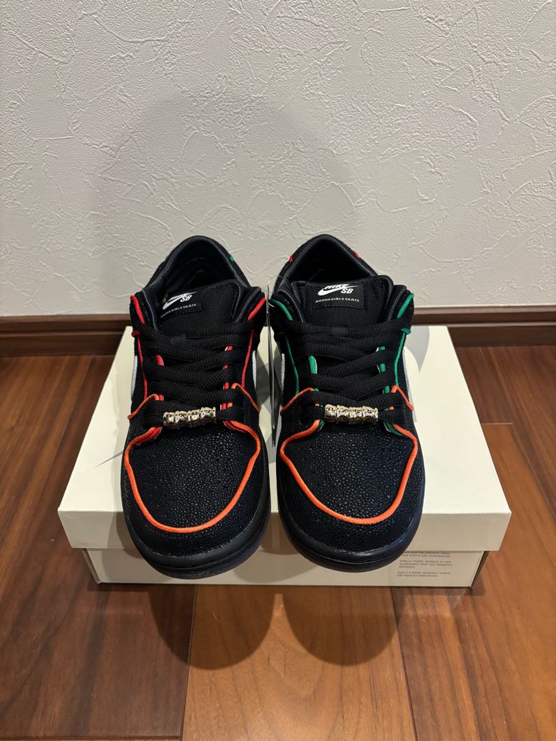 BRONX GIRLS SKATE × SB DUNK LOW PRO "BLACK WHITE CHALLENGE RED TOTAL ORANGE LUCKY GREEN SMOKE GREY"  24.5cm