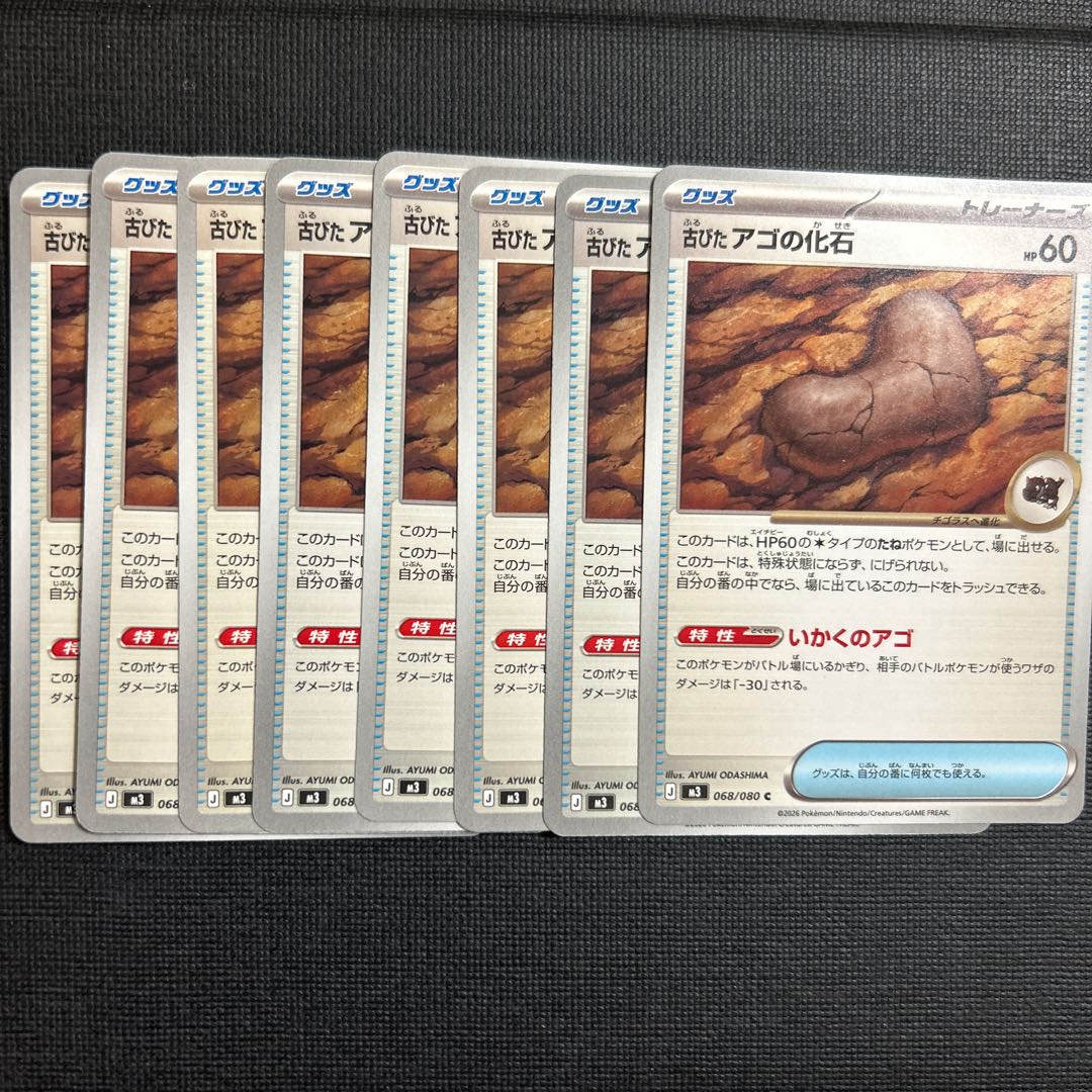 古びたアゴの化石 C 068/080 8枚