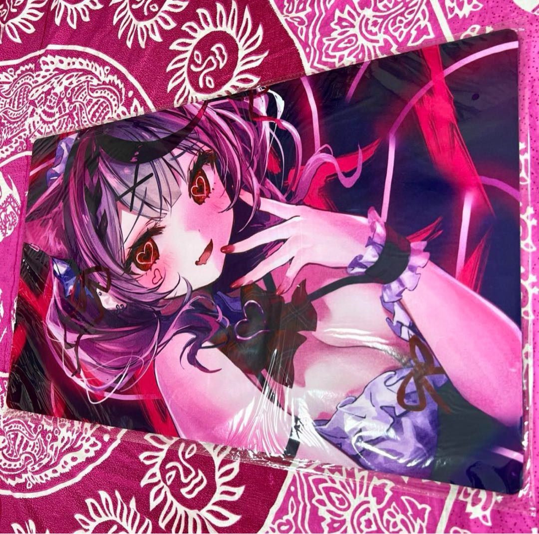 Hololive Shakashaka Kuroe Chloe Heart White Tsume Grass Playmat