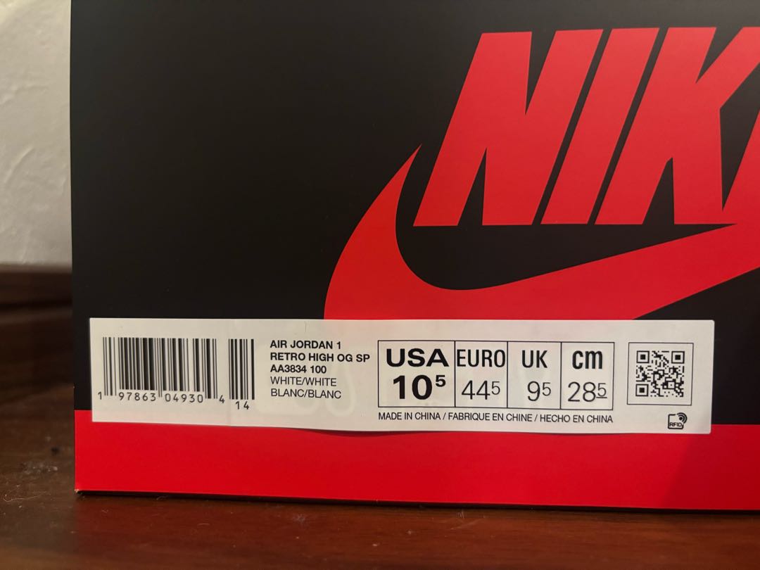 Virgil Abloh Archive (V.A.A.) × Nike Air Jordan 1 Retro High OG "Alaska 28.5cm