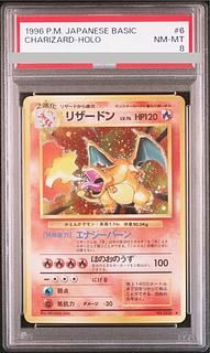 【PSA8】Kaen Charizard Holo with mark Old Back