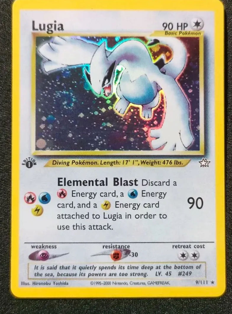 Pokemon card Shadowless Lugia Lugia English Pokemon card Lugia Neo Genesis 9/111 Holo Unlimited Rare English