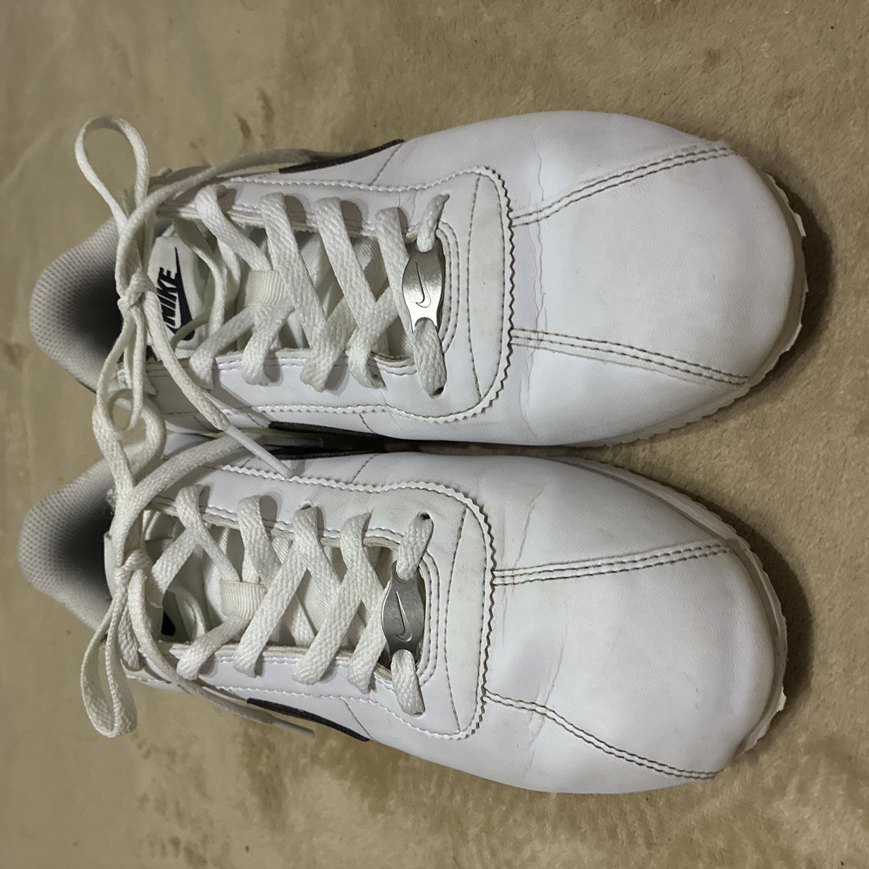 NIKE Cortez White/Black Sneakers, Size 25.0 cm 25cm