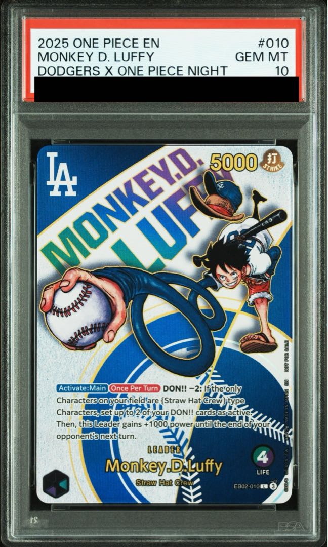 【PSA10】モンキー・D・ルフィ(英語版/ドジャース) PROMO EB02-010