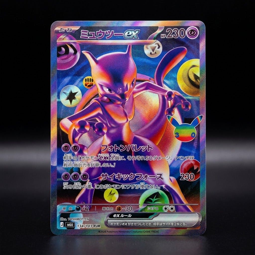 Mewtwoex FUR 134/103 YOSHIROTTEN 30th Anniversary / Japanese Mewtwo ex FUR 134/103 Futuristic Rare Pokémon Card 30th Anniversary 1枚