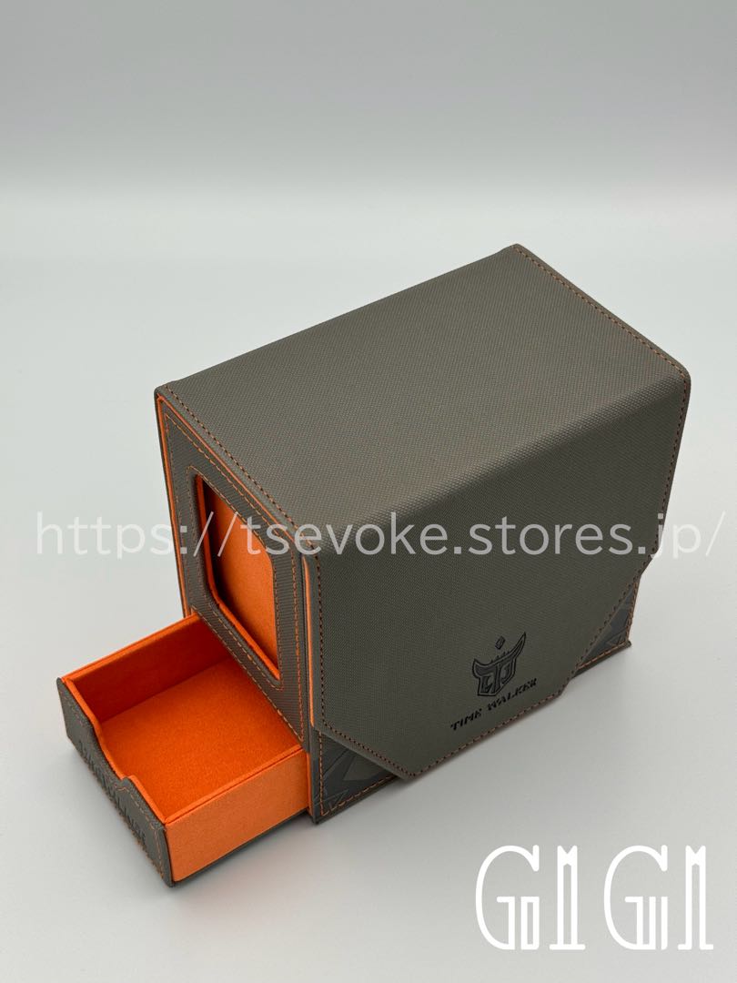 TIMEWALKER" collector's high-end Trek card deck case (storage box, deck holder) in gray. 1枚