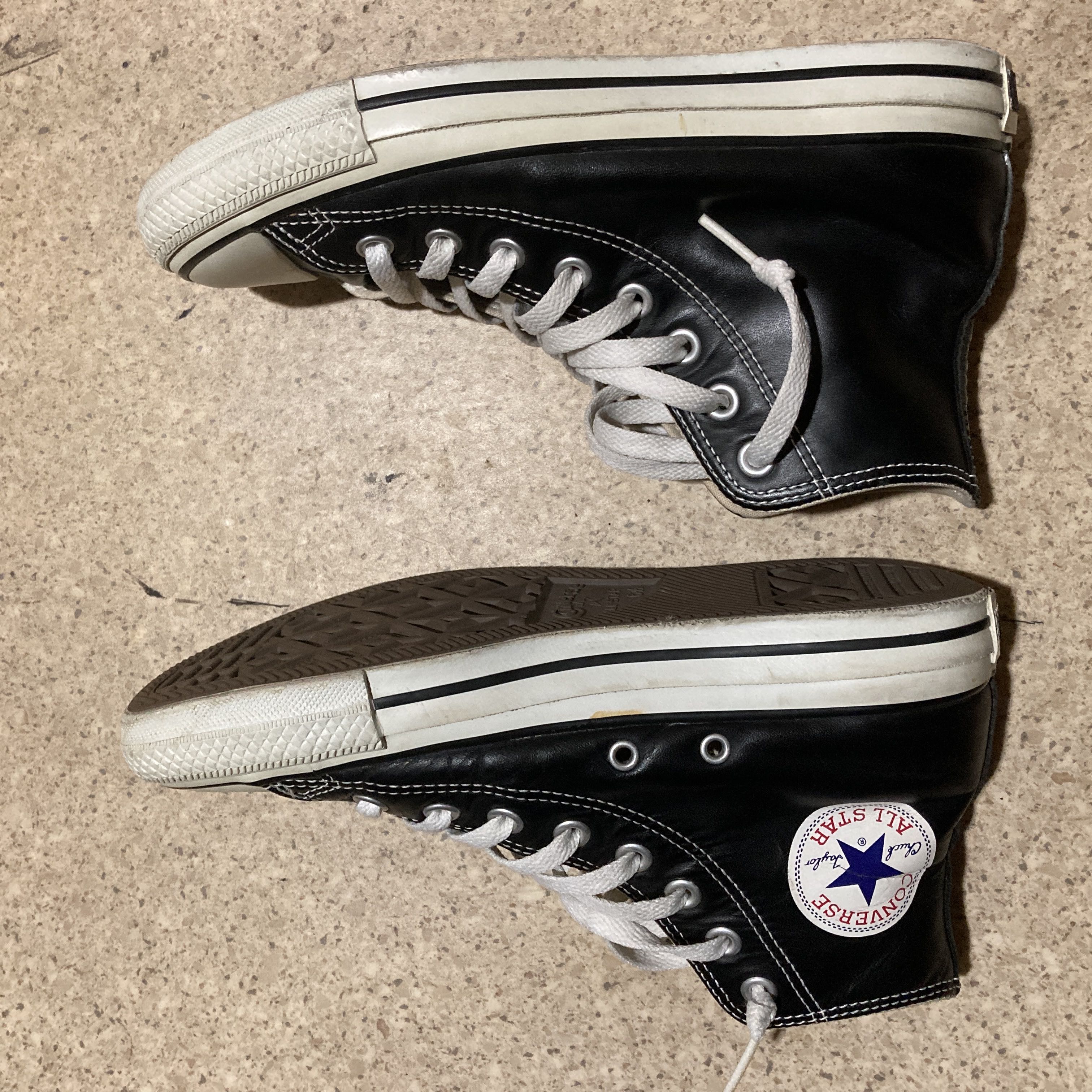 コンバース CONVERSE オールスター ハイ ブラック レザー 25cm