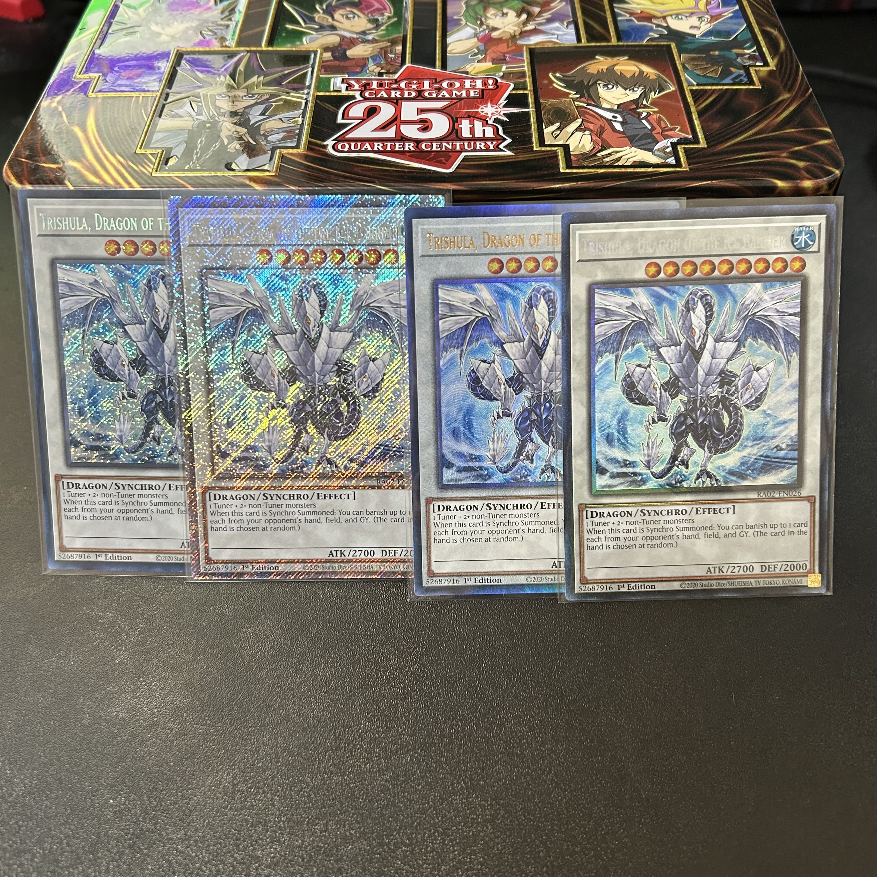 Yu-Gi-Oh English Trishula, Dragon of the Ice Barrier Platinum Secret Rare, etc. Set of 4