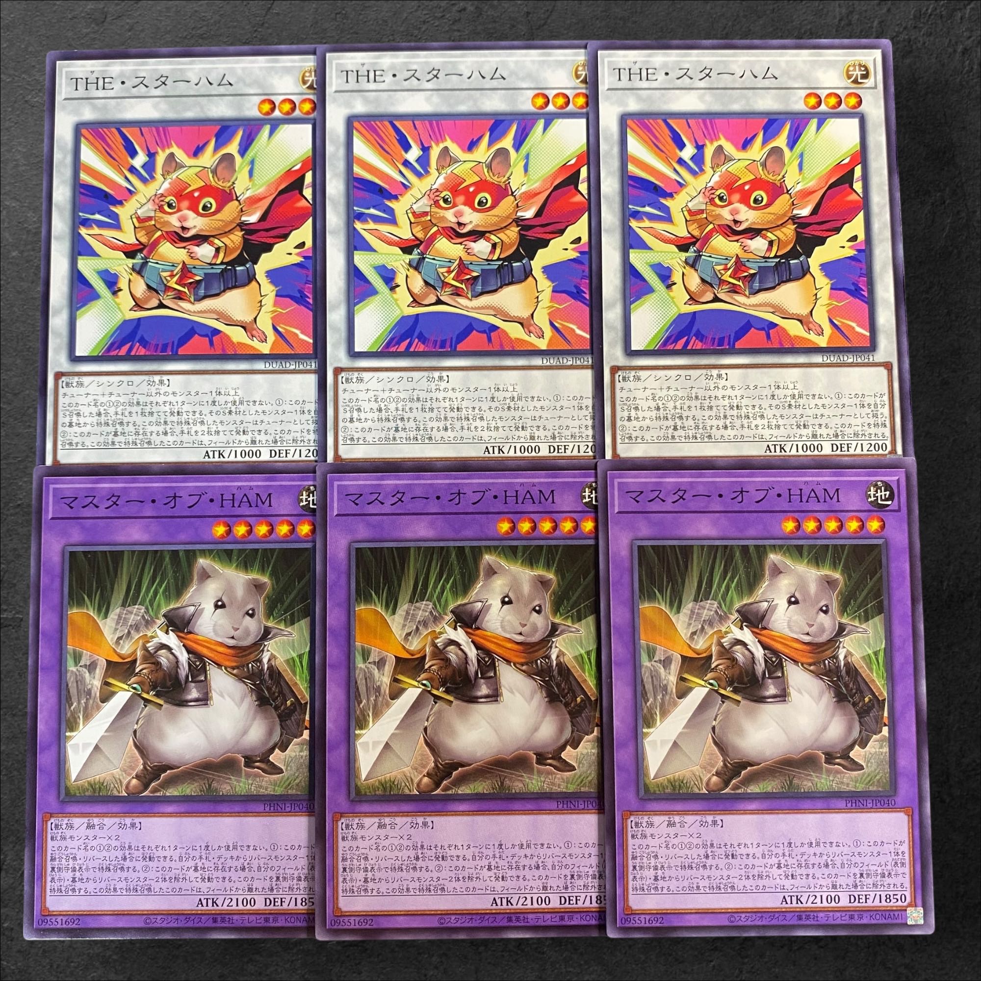 a672【遊戯王】THE•スターハム　マスター•オブ•HAM 各3枚6枚セット