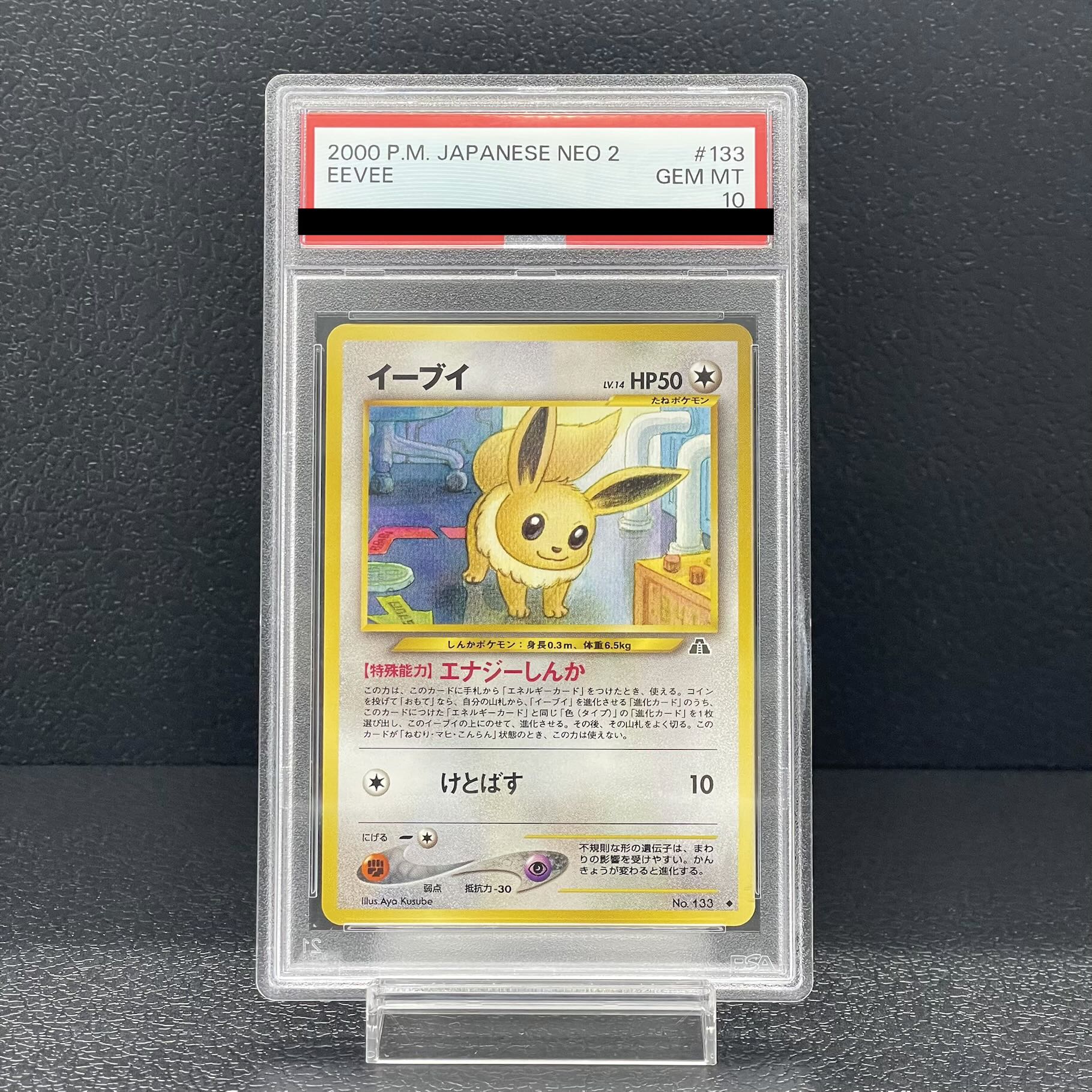【PSA10】 イーブイ [neo第2弾/遺跡をこえて] [旧裏] 1枚