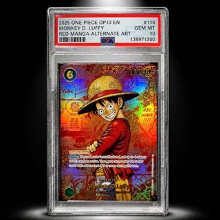 ONE PIECE CARD OP13-118 Monkey D. Luffy RED MANGA ALT ART PSA10  1枚