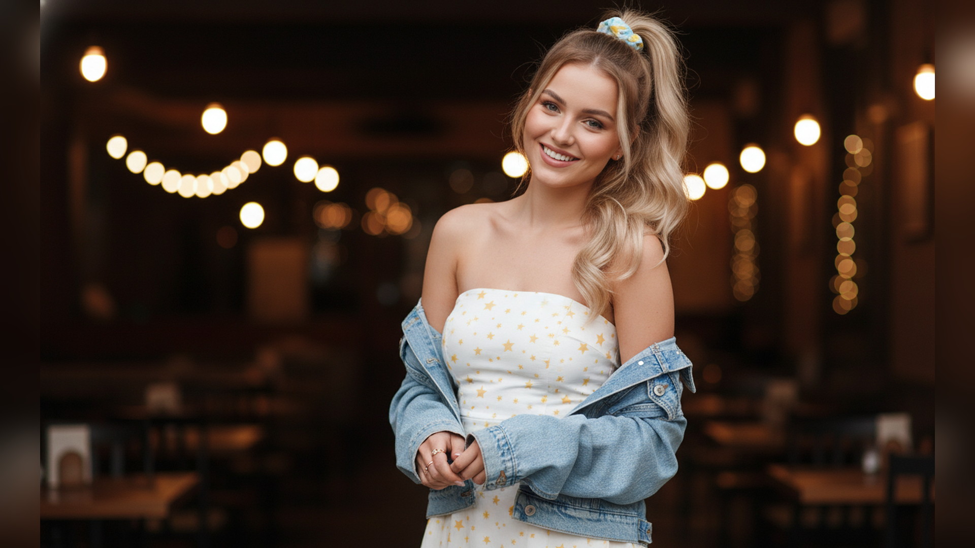 Cheerful Blonde Ponytail