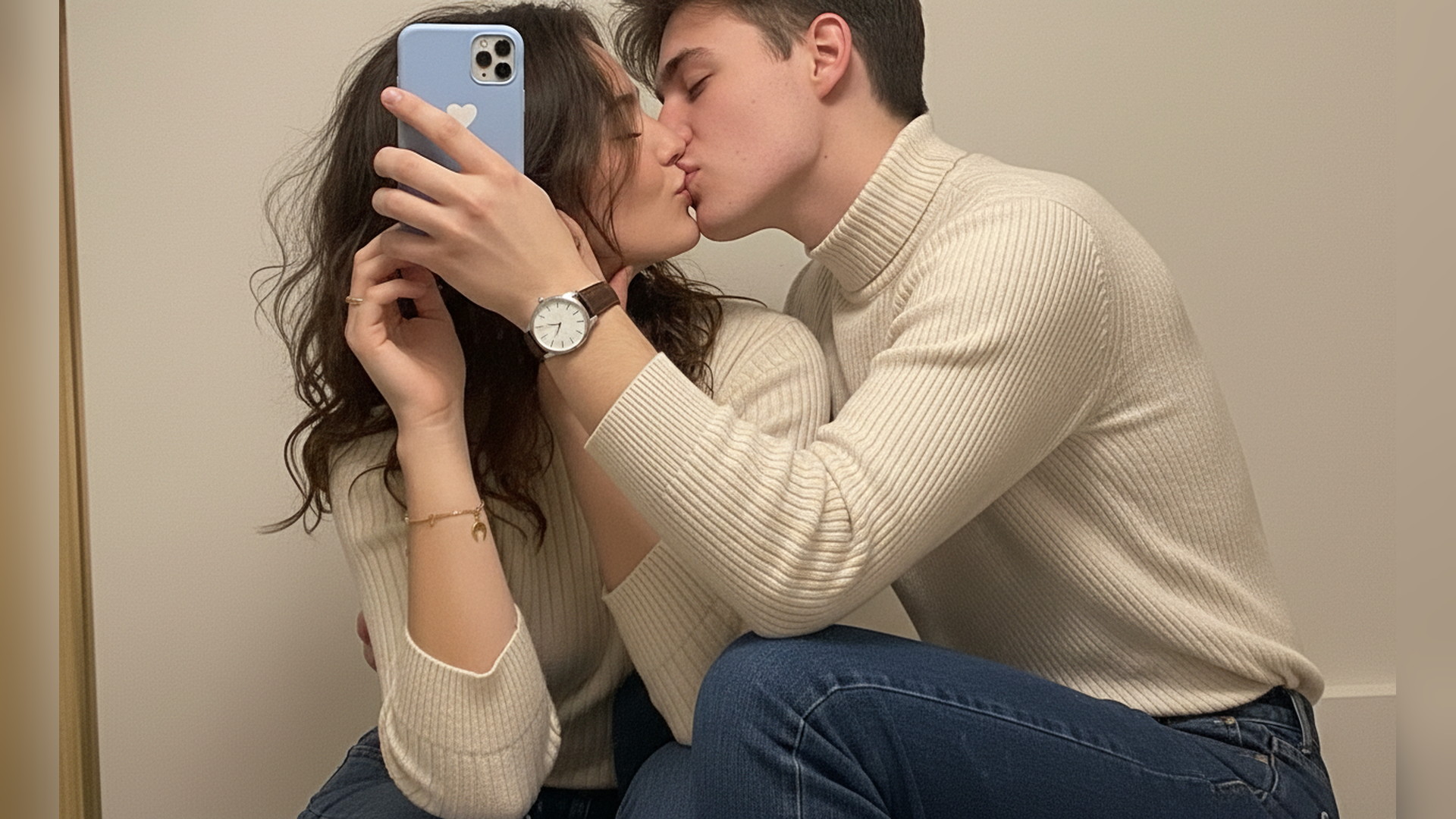 Mirror Kiss Pose