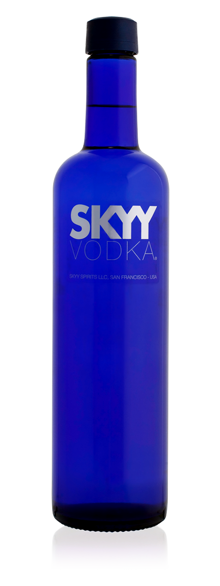 SKYY Vodka cobalt blue bottle