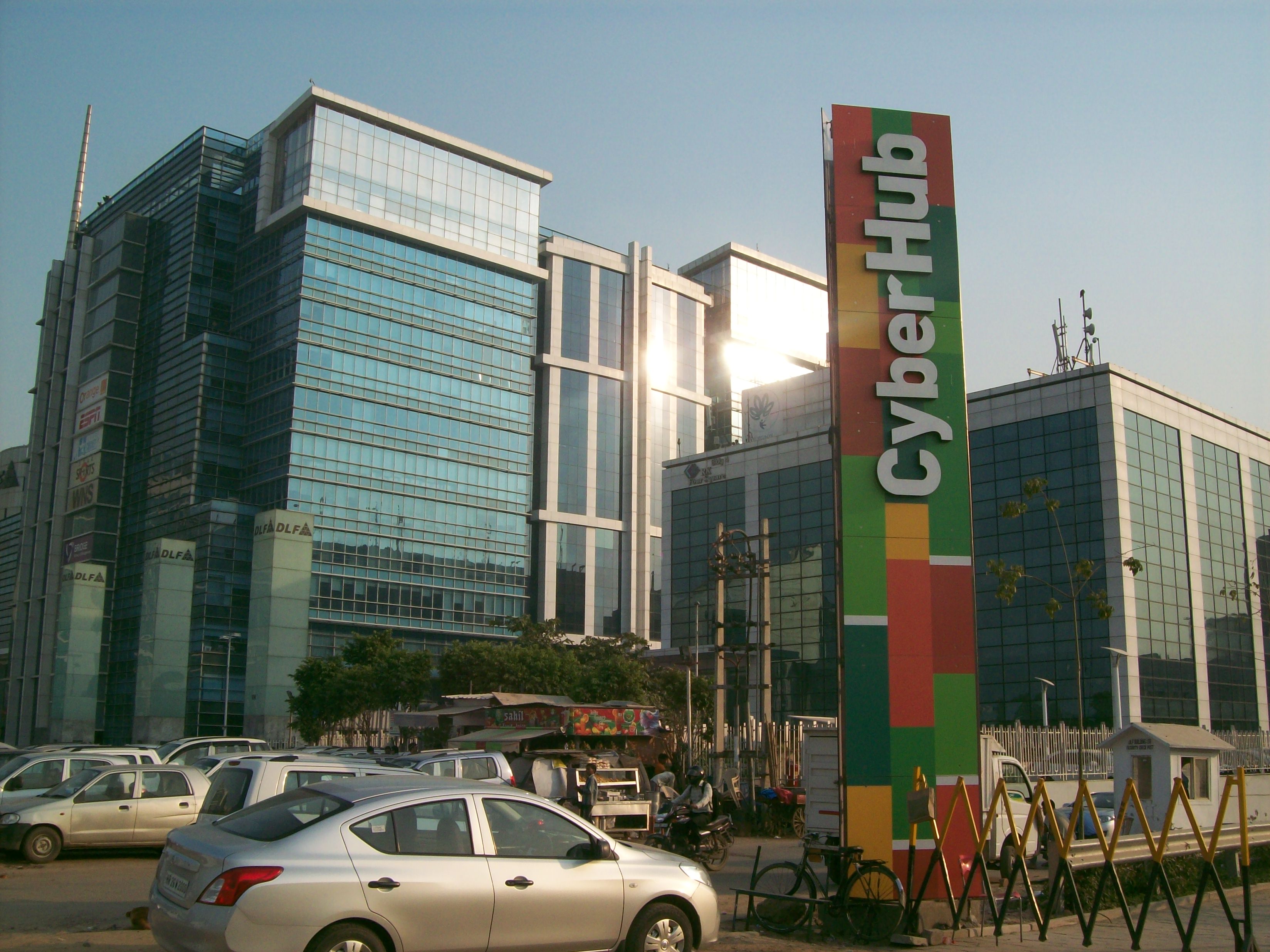 DLF Cyber Hub entrance signage, Gurgaon